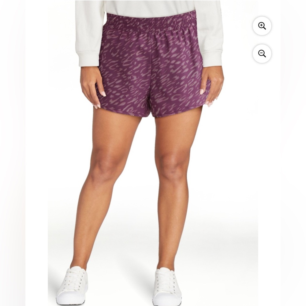 Women's Purple Patterned Shorts - Picture 9 of 11